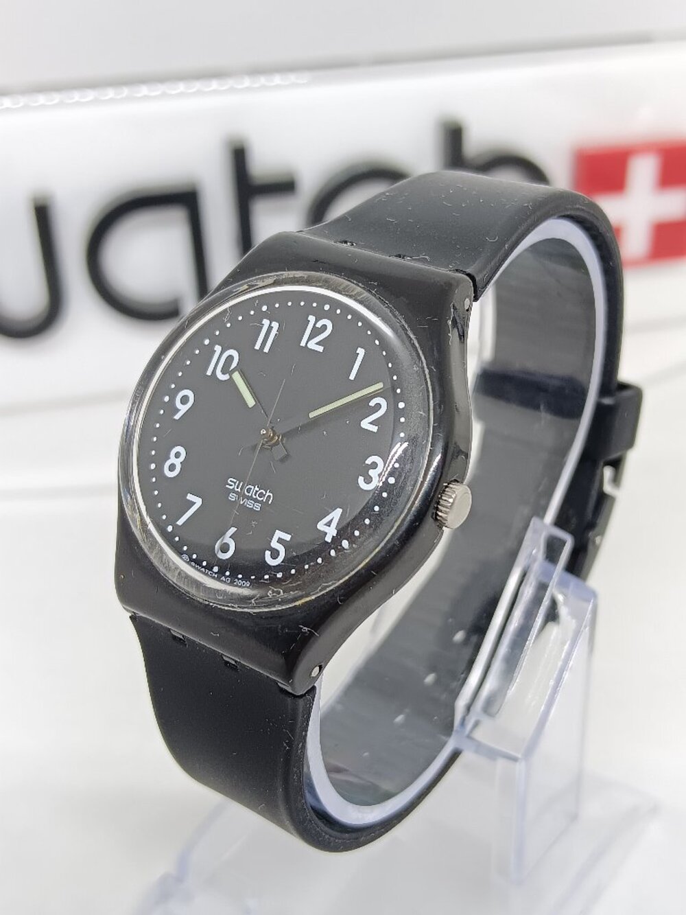 Swatch "Black Suit" GB247 Unisex 34mm Swiss Quartz Watch - 2009 - NEW BATTERY